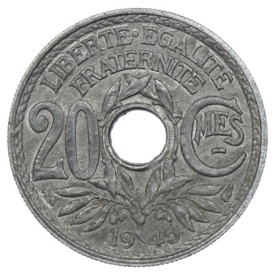 Pièce France 5 Francs Lavrillier 1945 - Bronze-aluminium - F.337/5 (État à Vérifier)