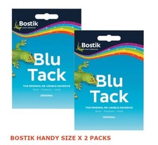 BluTack Blu Tack Bostik Craft Reusable Stick Putty Handy Size New Stock 45g x 2