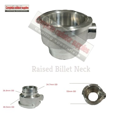 Neck Sub Tank Radiator Raised Aluminium Self Weld Billet Radiator Neck/Coolant Expansion Tank ...