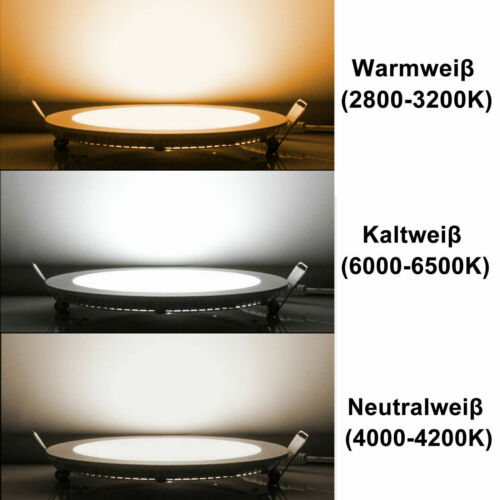 LED Einbaustrahler Einbauleuchten Flach Panel Einbau Bad Decken Spots Set 230V - Bild 8 von 20