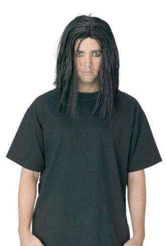 GOTHIC SCARY EVIL SINISTER BLACK STRAIGHT LONG HAIR WIG COSTUME FW92308 - Picture 1 of 1
