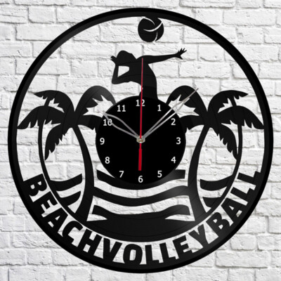Vinyl Clock Beach Volleyball  Wall Clock Unique Art Vinyl Record Wall Clock 1425