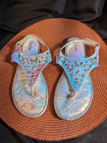 Sandals Women's Holographic Faux Jewel Flat Sandals Size 8