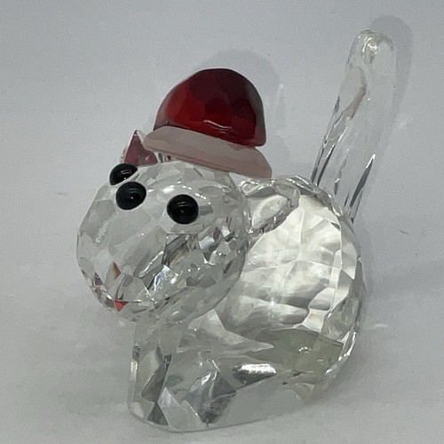 Weihnachten Kristall Katze mit roter Weihnachtsmütze 3 Zoll quer 2 cm groß - Bild 4 von 8