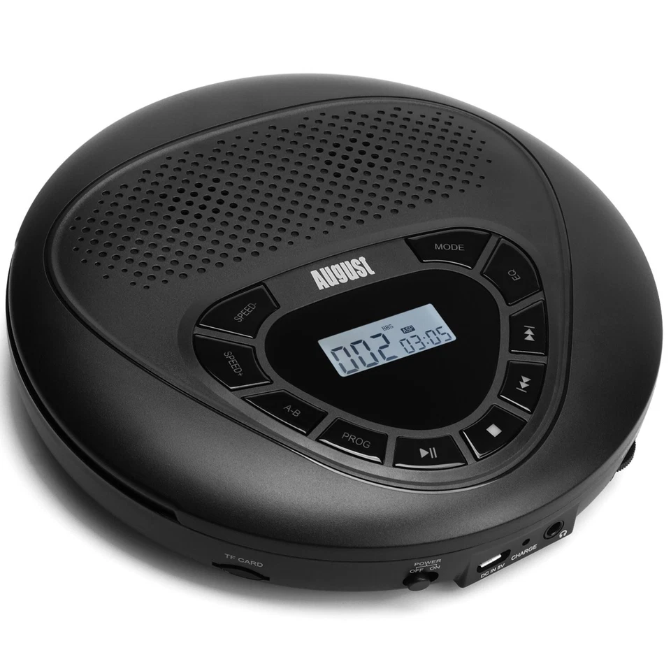 Tragbarer CD Player Stereo Lautsprecher Retro Walkman Anti Skip SD August SE10 - Bild 1 von 4