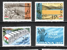 Ghana Stamp Scott #240-243, Volta River Dam, Set of 4, OG, MNH
