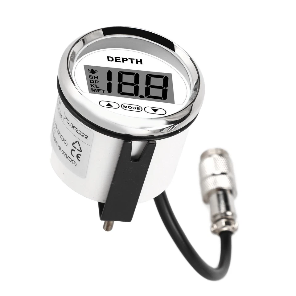 52 mm wasserdichter Tiefenmesser mit weißer Hintergrundbeleuchtung - Bild 2 von 4