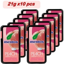Mentos Candy Peach Mint Sugar Free 21g x10pcs