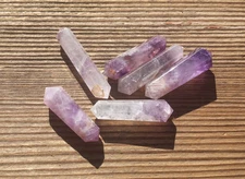 NATURAL AMETHYST DOUBLE TERMINATED GEMSTONE CRYSTAL PENCIL POINT (ONE)