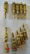 5 Pairs Gold Plated Speaker Banana Plugs   Open Screw Type