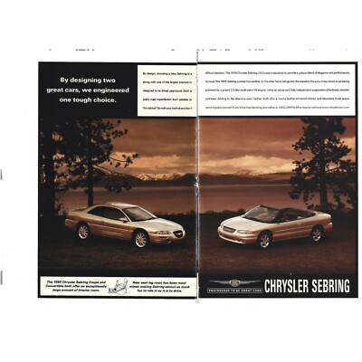 Chrysler's Sebring 1999 LXi Coupe Luxury Car 1990s Vintage Print