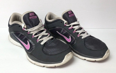Nike Flex Trainer 4 643083-014 Gray Running Shoes Lace Up Low Top Size 9.5