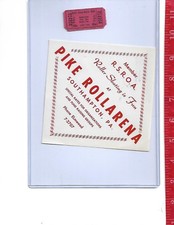 vintage lot roller rink decal Pike Southhampton Pa. & ticket