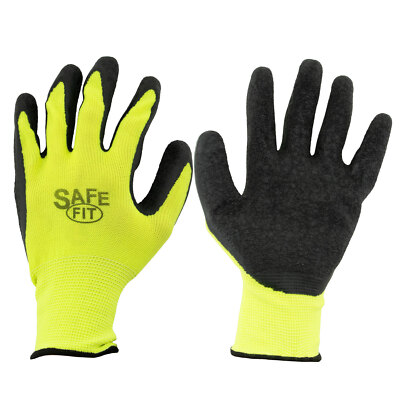 Tool Essentials Latex Coated Palm Knitted Work Gloves with Elastic Cuff Pairs