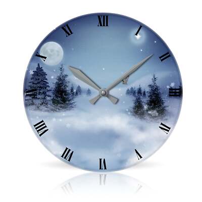 Winter br Round Acrylic Wall Clock 10.75''