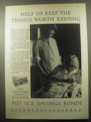 1959 U.S. Savings bonds Advertisement - Help us keep the things worth keeping