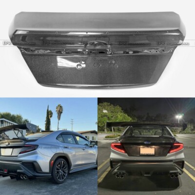 For Subaru VBH WRX Rear Trunk (Pre-drilled OE Spoiler Hole) Bootlid Carbon Fiber