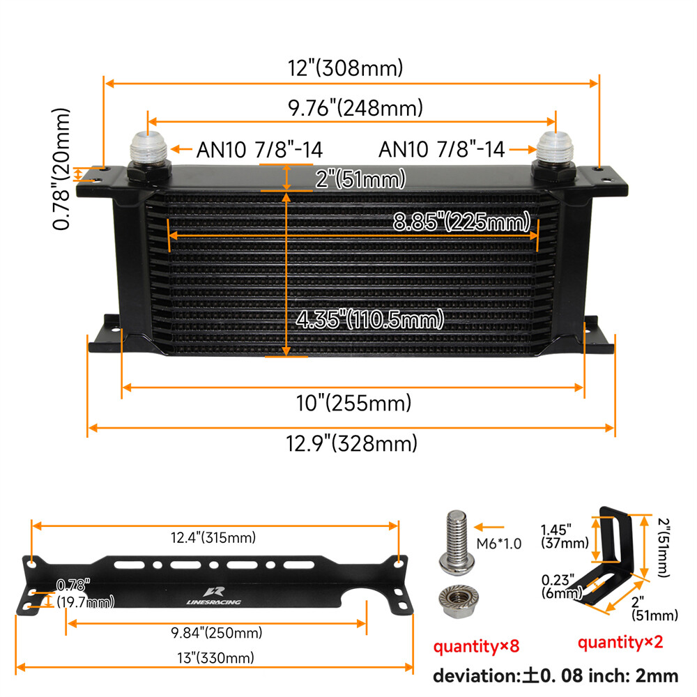 15 Row Engine Oil Cooler Kit For Corvette Cadillac CTSV Camaro LS1 LS2