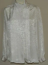 Vintage Foxcroft Edwardian Long Sleeve Cream Blouse -Size 8