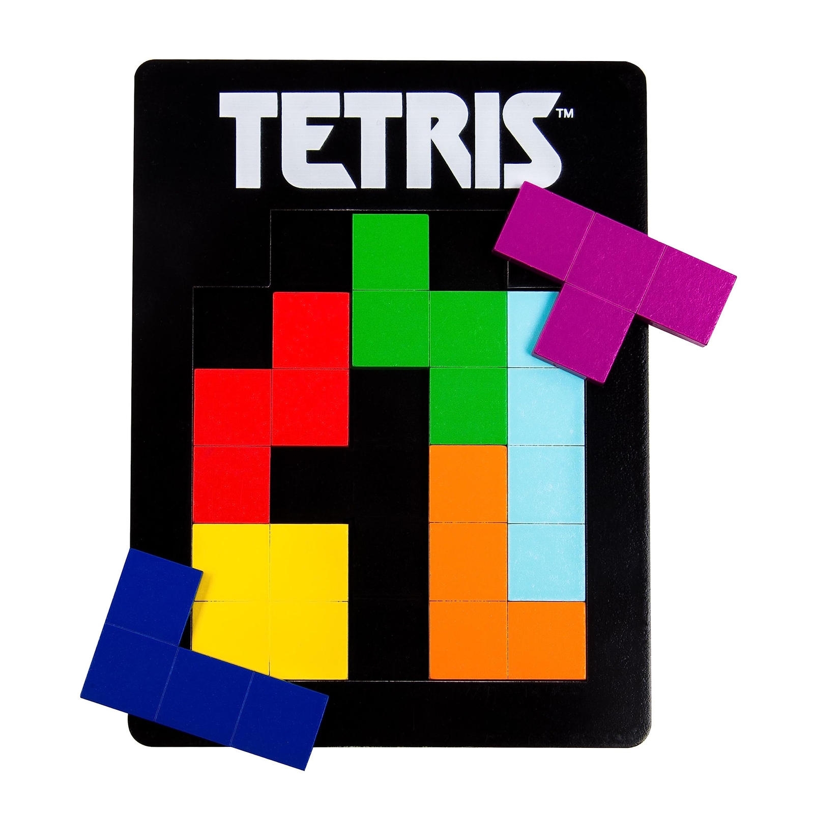 Tetris Tetrimino Shapes 3D Brain Teaser Puzzle. Includes 7 Wooden Tetrimino P...