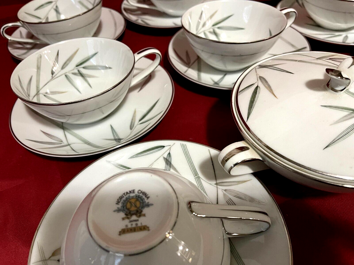 Noritake 5791 Bambina Bamboo Set Of 10 Each Cups Saucers