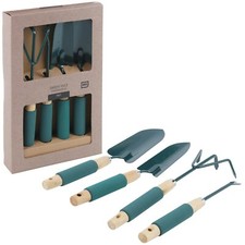 Garden Tool Set Wood Metal Replanter Hand Trowel Cultivator Digging Spade Weed