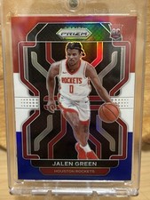 2021-22 Panini Prizm Red White & Blue Prizm #306 Jalen Green (RC) Rookie Rockets