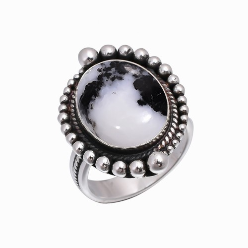 White Buffalo Turquoise 925 Sterling Silver Ring Handmad Jewelry Gift For Her - Picture 4 of 8