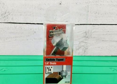 Vermont American 23128  Carbide Tipped 1/4'' Double Flute Ovolo, 1/4'' Router