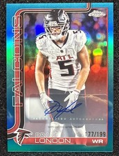 2025 Topps Chrome Football Drake London Auto Teal /199 Atlanta Falcons
