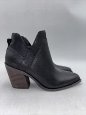 Crown Vintage Women’s Stavie Black Leather Ankle Side Zip Bootie Size 8 M