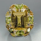 Gem jewelry 18 ct Natural Lemon Quartz Ring 925 Sterling Silver Size 8 /R478326
