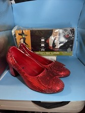 Ruby Slippers Wizard of Oz Women's 10 L Sequined Heels Dorothy Costume