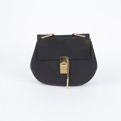 Chloe kleine Umhängetasche schwarz Leder Drew Chain 29216284