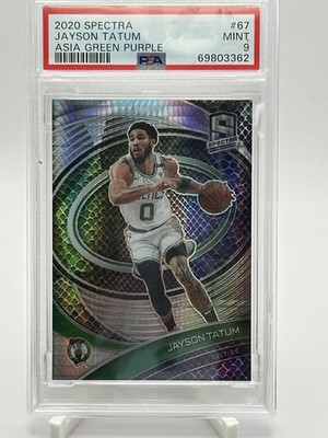 Panini Spectra Jayson Tatum #67 Asia Green Purple Prizm /25 PSA 9 Celtics