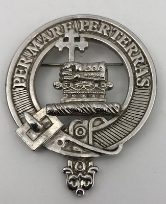 Vintage Macdonald Clan Crest 2'' Badge Carrick Jewellery Scotland Pin Brooch