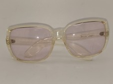 VINTAGE JOSEPH MAGNIN SQUARE CLEAR SUNGLASSES 70'S MADE IN ITALY
