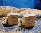 2 Vintage French Style ART DECO celluloid  Presentation RING BOXS  Off White — photo 3