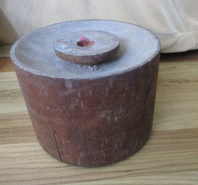 Antique Wood Flat Belt Pulley