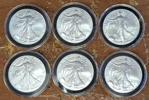1 oz American Silver Eagle BU (2025) - Lot of 6