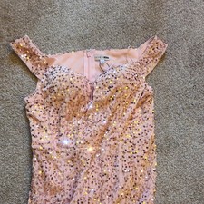 Fashion Nova Rose Gold Sequin Dress Size L