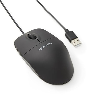 Amazon Basics Maus USB kabelgebunden schwarz von JP