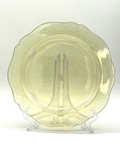 (one) Vintage Federal Glass Amber Yellow Depression Patrician/Spoke Plate