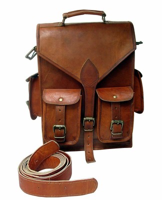 Rucksack Laptop Leder Tasche Herren Backpack Ranzen S Vintage Original...