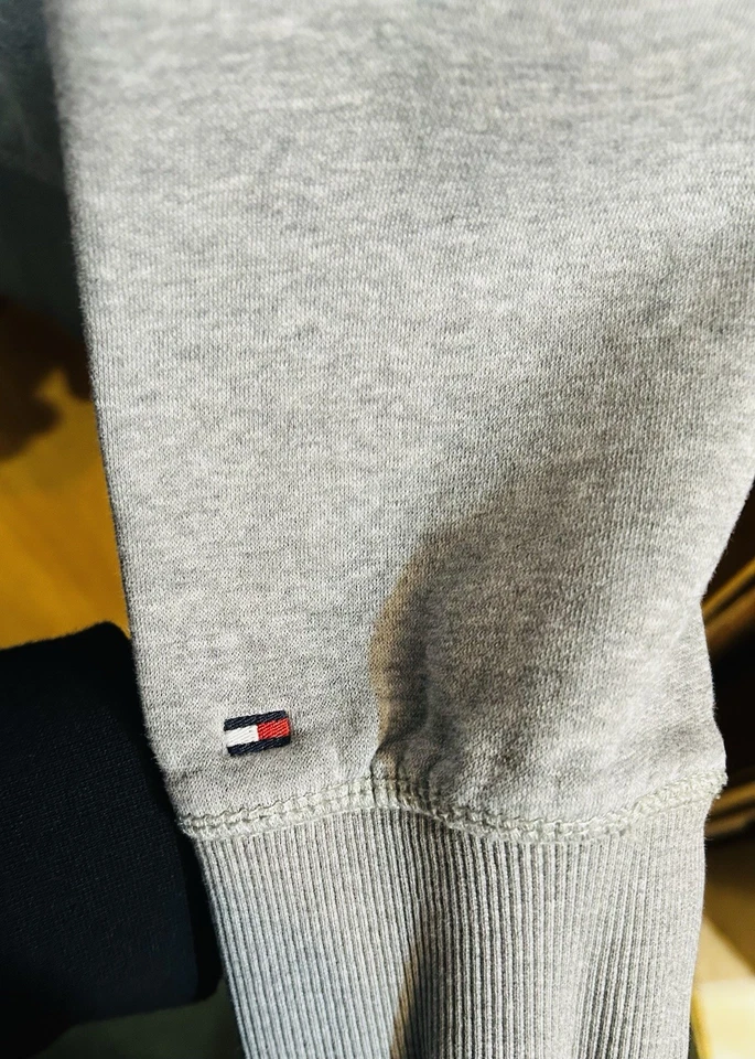 Sudadera Tommy Hilfiger Vintage Mujer XL Gris Cuello Redondo Suéter Hecha en EE. UU. Foto 3 de 4
