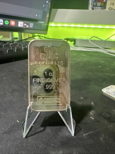 1 oz .999 Fine Silver Bar by RMC - Republic Metals Corporation Refiners Assayers