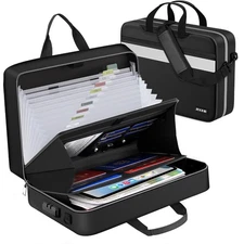 Accordion File Organizer with Lock,Fireproof Document Organizer Bag... Fast Ship