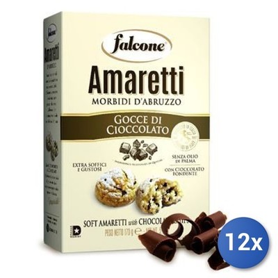 12x Multipack Falcone Amaretti Gocce Schokolade Gebäck 170 g