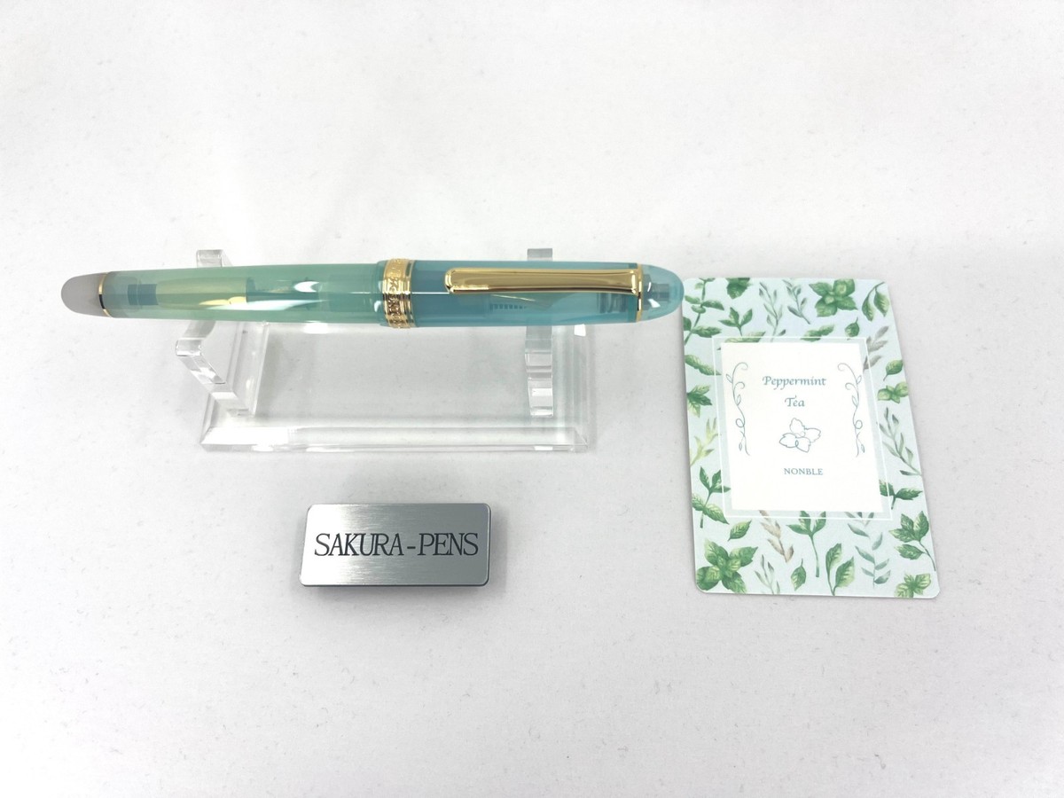 PLATINUM #3776 Peppermint-Tea 字幅F Peppermint Tea Fountain Pen NBC PLATINUM Nonble Nib F With Box New