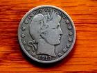 Better Date Original Problem Free Very Good+ 1913-P Barber Silver Half Dollar P1